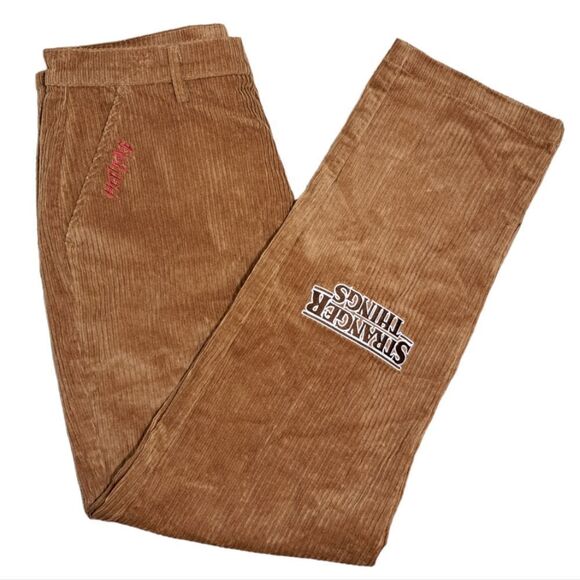 Netflix Stranger Things X Pacsun Casual Corduroy Pants Size 34 Brown NWT - Picture 3 of 15